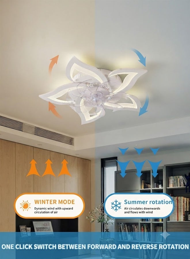 APEX Ceiling Fan with Lights Remote Control, White Personalized Ceiling Fan with Light, 6 Speeds 3 Light Color Flush Mount Ceiling Fan for Kitchen Bedroom - Image 5