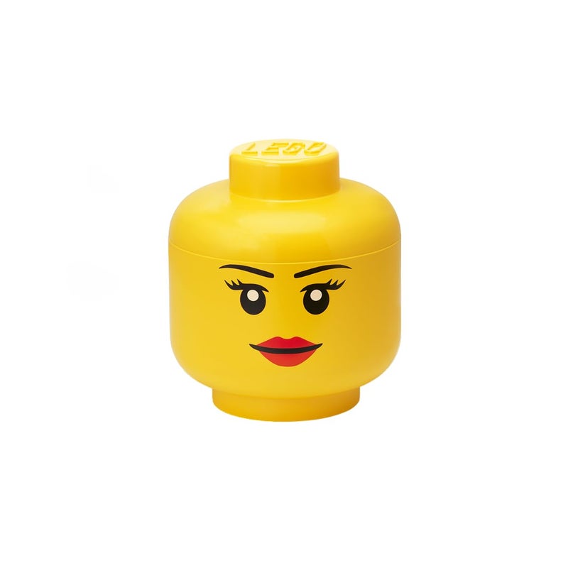 Room Copenhagen, LEGO Storage Heads Stackable Storage Container - Buildable Organizational Bins for Kid’s Toys and Accessories - 6.30 x 6.30 x 7.28in - Small, Girl, Holds 250 Bricks - Image 1