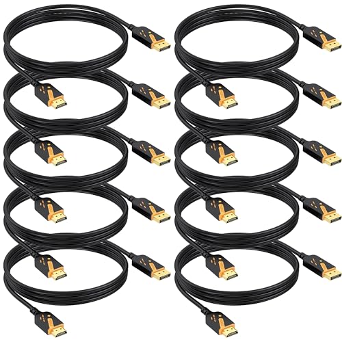 RyzzRooa 4K DisplayPort to HDMI Cables 10-Pack, 6FT DP to HDMI Cable Adapter Male to Male Gold-Plated, Supports UHD Video and Audio for Computer, Monitor, HDTV, Projector-(Not-Bidirectional) - Image 1