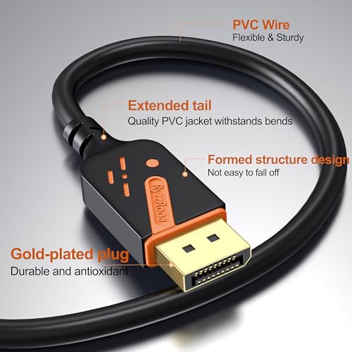 RyzzRooa 4K DisplayPort to HDMI Cables 10-Pack, 6FT DP to HDMI Cable Adapter Male to Male Gold-Plated, Supports UHD Video and Audio for Computer, Monitor, HDTV, Projector-(Not-Bidirectional) - Image 3