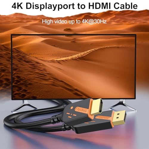 RyzzRooa 4K DisplayPort to HDMI Cables 10-Pack, 6FT DP to HDMI Cable Adapter Male to Male Gold-Plated, Supports UHD Video and Audio for Computer, Monitor, HDTV, Projector-(Not-Bidirectional) - Image 2