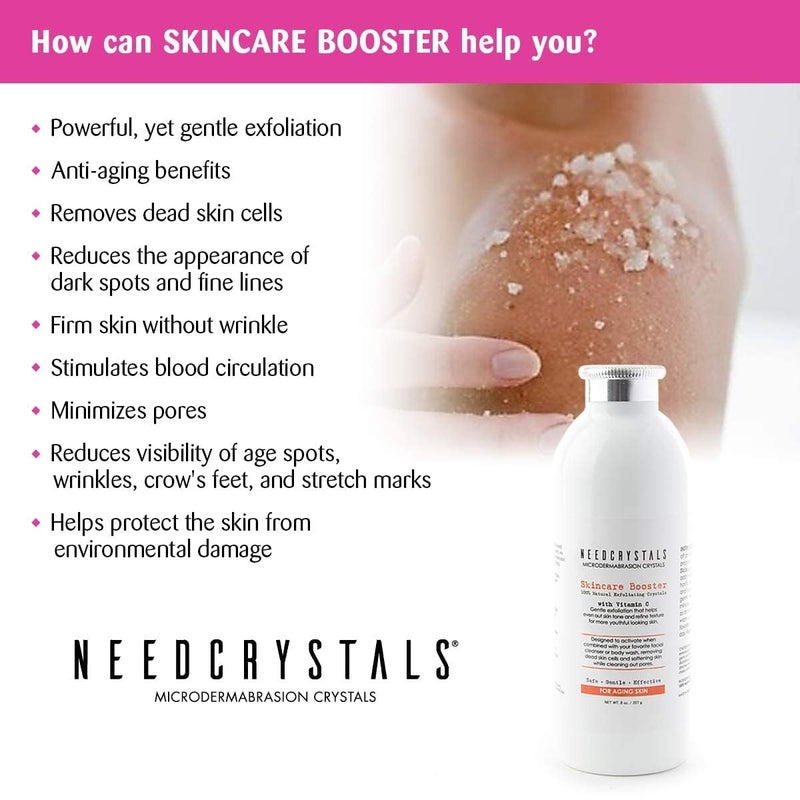 NeedCrystals Microdermabrasion Crystals, DIY Face Scrub with Vitamin C. Natural Facial Exfoliator for Dull or Dry Skin Improves Wrinkles, Anti-Aging, Skin Texture & Brightening. 8 oz - Image 3