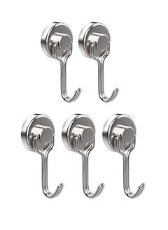 5 Pcs Strong Magnetic Hook, Heavy Duty Strong Neodymium Magnet Hook with Scratch-Resistant Base, Magnetic Wall Hanger Hooks for Refrigerator, Wall, Door, Bathroom, Kitchen, Coat, Towel, Key, Kitchen