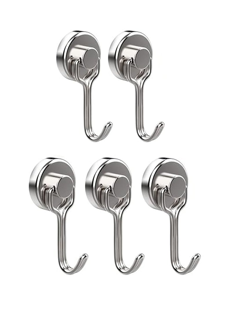 Generic - 5 Pcs Strong Magnetic Hook, Heavy Duty Strong Neodymium Magnet Hook with Scratch-Resistant Base, Magnetic Wall Hanger Hooks for Refrigerator, Wall, Door, Bathroom, Kitchen, Coat, Towel, Key, Kitchen - Image 1