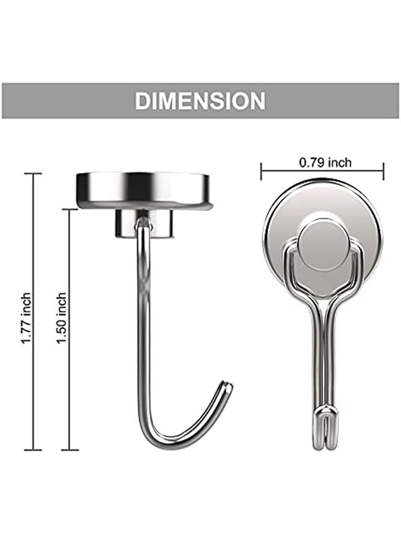 Generic - 5 Pcs Strong Magnetic Hook, Heavy Duty Strong Neodymium Magnet Hook with Scratch-Resistant Base, Magnetic Wall Hanger Hooks for Refrigerator, Wall, Door, Bathroom, Kitchen, Coat, Towel, Key, Kitchen - Image 1