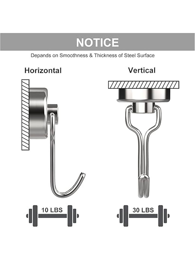 Generic - 5 Pcs Strong Magnetic Hook, Heavy Duty Strong Neodymium Magnet Hook with Scratch-Resistant Base, Magnetic Wall Hanger Hooks for Refrigerator, Wall, Door, Bathroom, Kitchen, Coat, Towel, Key, Kitchen - Image 1