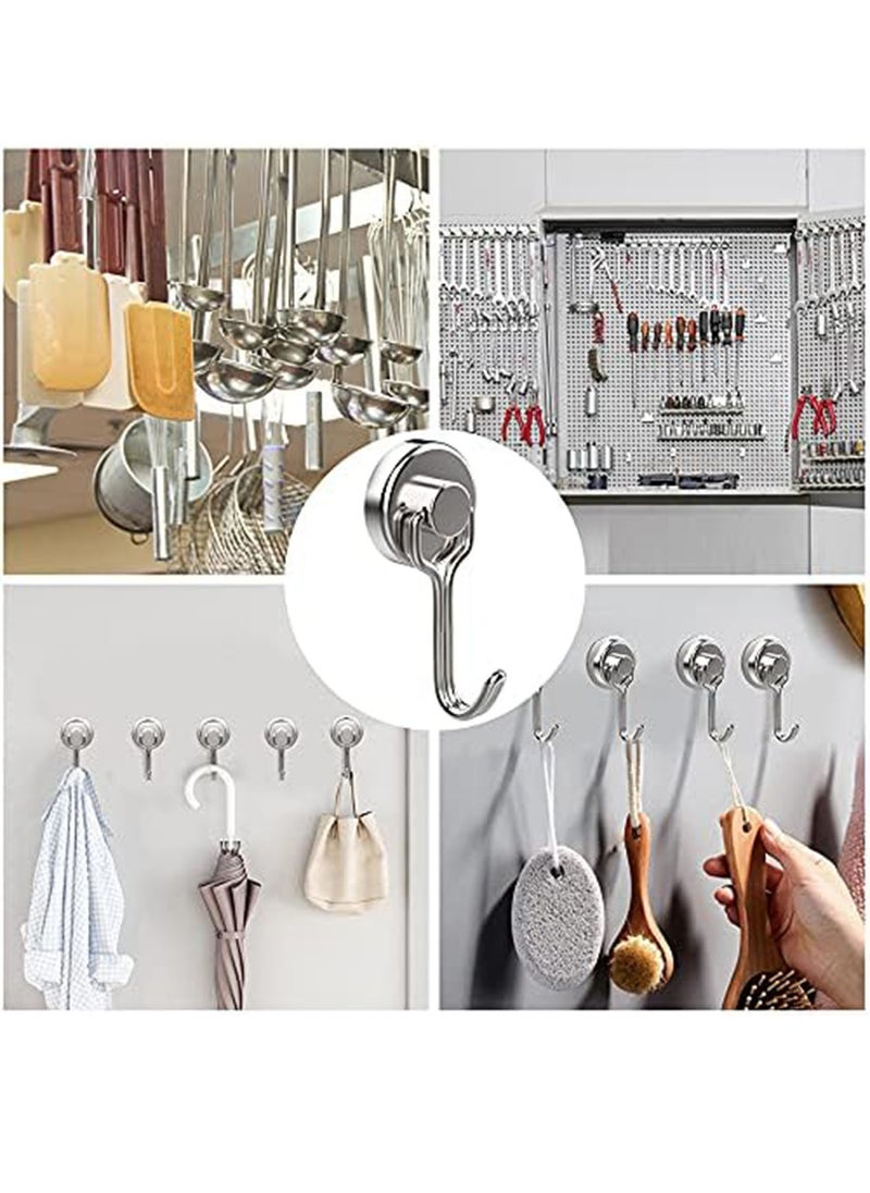 Generic - 5 Pcs Strong Magnetic Hook, Heavy Duty Strong Neodymium Magnet Hook with Scratch-Resistant Base, Magnetic Wall Hanger Hooks for Refrigerator, Wall, Door, Bathroom, Kitchen, Coat, Towel, Key, Kitchen - Image 1