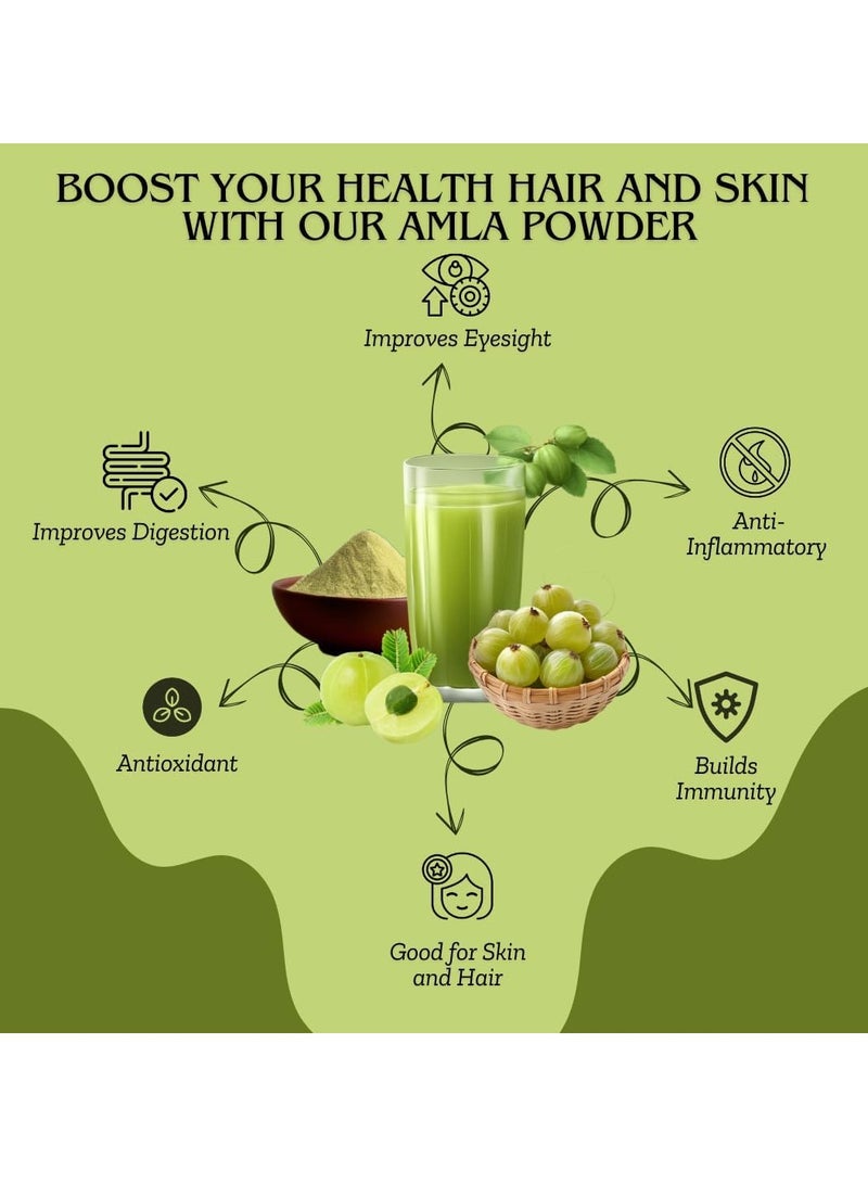 مملكة الإكسسوارات مسحوق الأملا (100 غرام) - طبيعي 100% | مناسب للشعر والبشرة | يعزز نمو الشعر، ويحارب القشرة، وينظف فروة الرأس | يعزز إشراقة البشرة، ويقلل التجاعيد، ويجدد البشرة بلطف. - Image 4