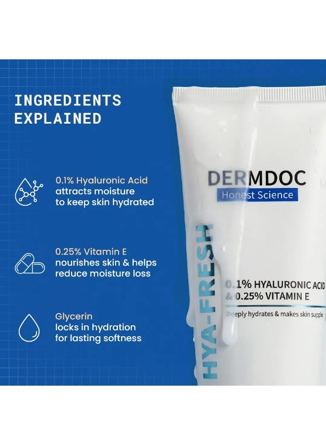 DERMDOC Hya-Fresh Body Lotion 200 ml | Deep Hydration | Lightweight & Fast Absorbing | Non-Greasy Daily Moisturizer | Plump & Supple Skin | For Normal to Oily Skin - Image 3