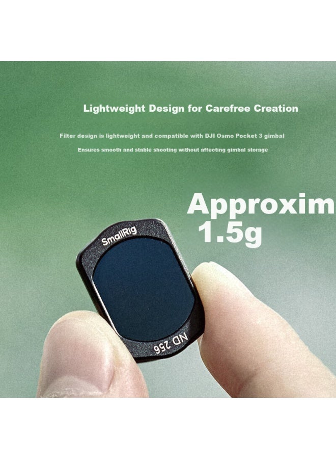 Smallrig 4776 Magnetic Cpl Polarizing Filter For Dji Pocket 3, Black And White Soft Light Filter Nd8/64/256 Set, Compatible With Gimbal Osmo Camera Lens Accessories - Image 2