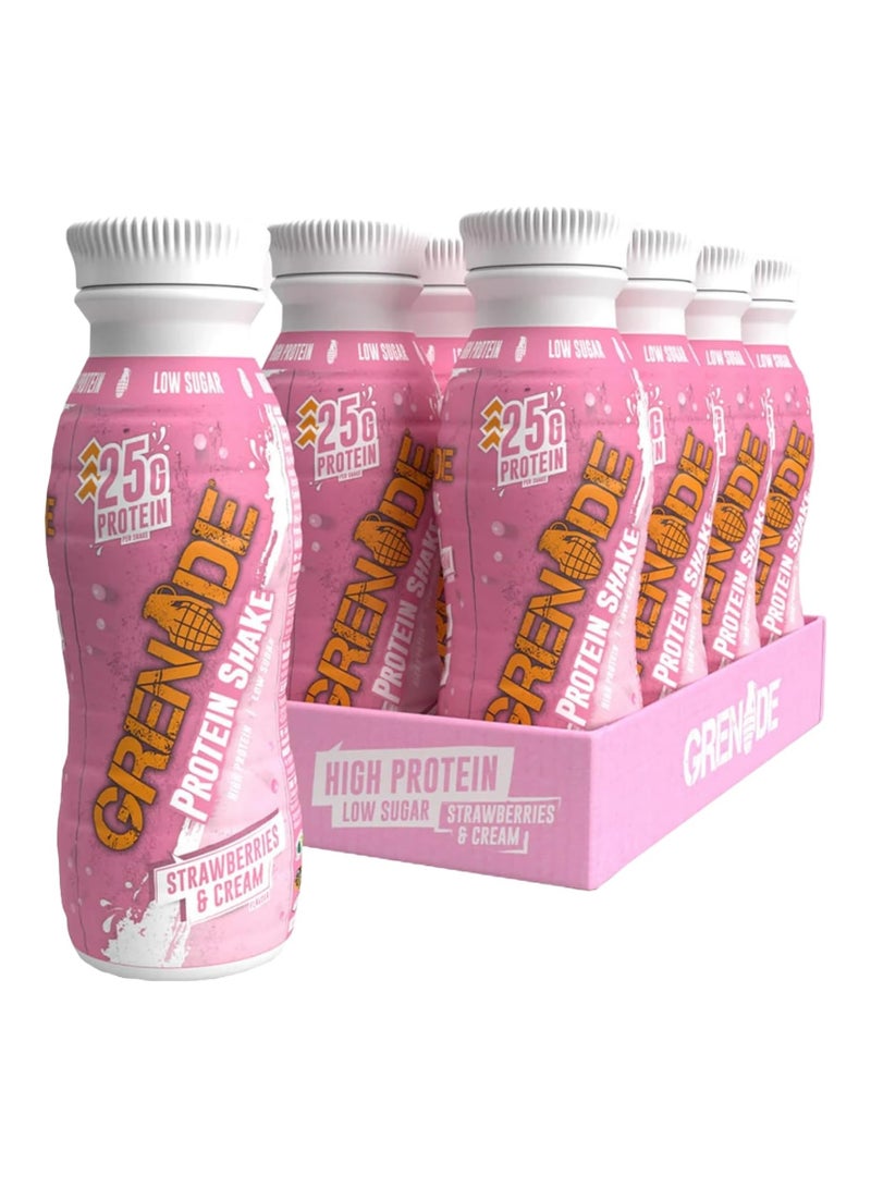 Grenade Protein Shake 330ml Strawberry And Cream Flavor Pack of 8 - Image 1