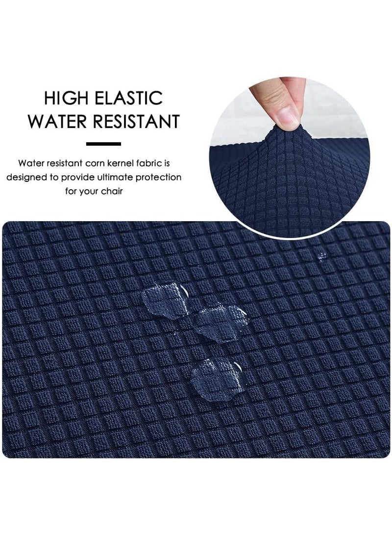 Excefore Office Chair Cover, 1Pair Stretch Jacquard Office Computer Chair Seat Covers, Removable Washable Anti-dust Desk Chair Seat Cushion Protectors for Office Computer Chairs (Not chair Include) (Navy) - Image 2