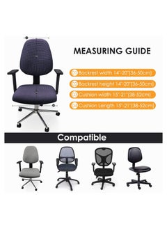 Excefore Office Chair Cover, 1Pair Stretch Jacquard Office Computer Chair Seat Covers, Removable Washable Anti-dust Desk Chair Seat Cushion Protectors for Office Computer Chairs (Not chair Include) (Navy)  - Image 5
