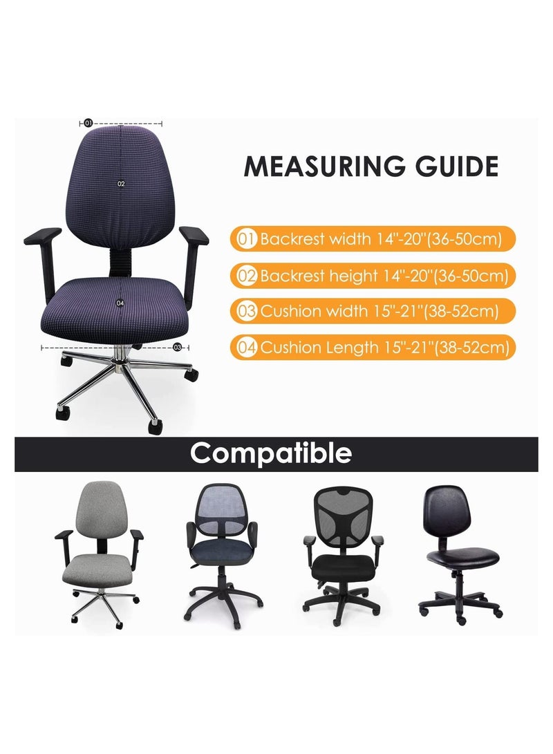 Excefore Office Chair Cover, 1Pair Stretch Jacquard Office Computer Chair Seat Covers, Removable Washable Anti-dust Desk Chair Seat Cushion Protectors for Office Computer Chairs (Not chair Include) (Navy) - Image 5