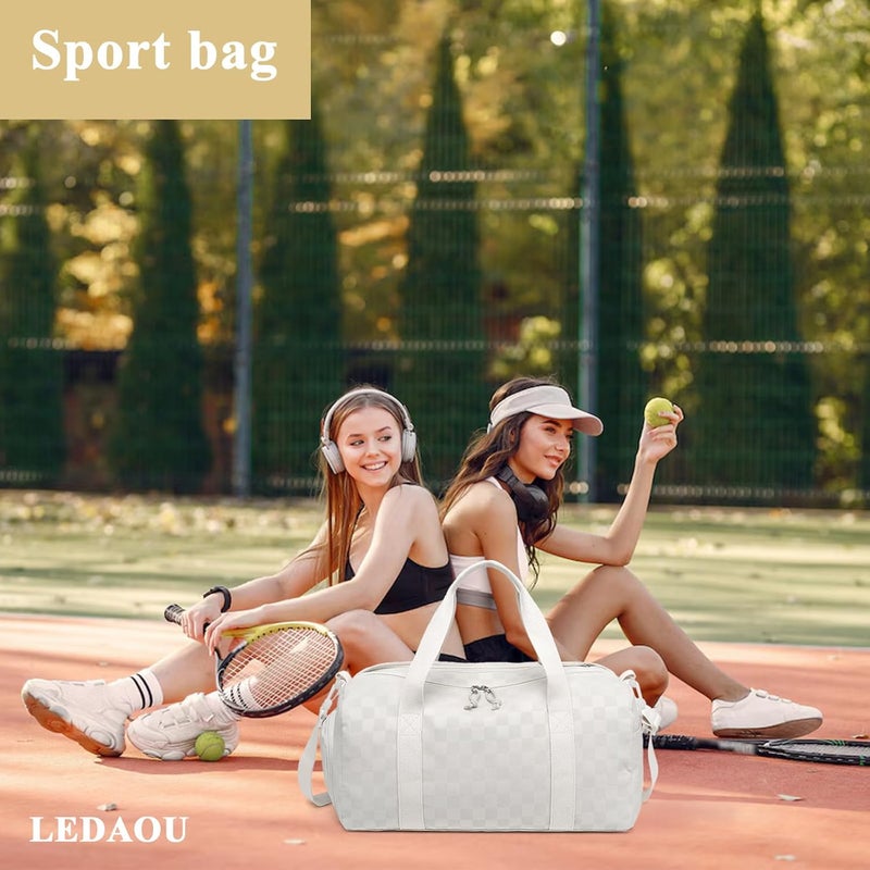 LEDAOU حقيبة رياضية متعددة الاستخدامات مع جيب مبلل حقائب سفر لليوم الواحد مع حقيبة أحذية مقاومة للماء وفتحة هواء للفتيات والأطفال والنساء - Image 5