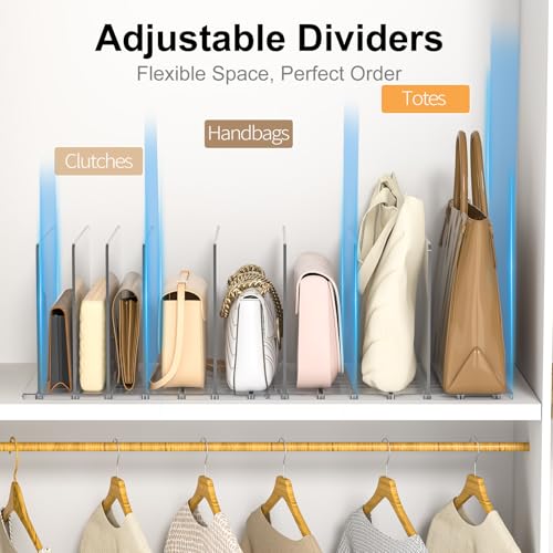 SortNStore Bag Purse Organizer Accessories: 2-Dividers Plastic Clutch Dividers for Closet Organizers and Storage - Keep Carteras & Pocketbook Upright - Image 4