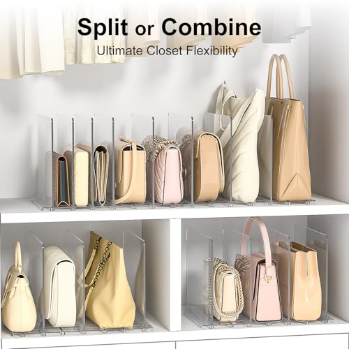 SortNStore Bag Purse Organizer Accessories: 2-Dividers Plastic Clutch Dividers for Closet Organizers and Storage - Keep Carteras & Pocketbook Upright - Image 5