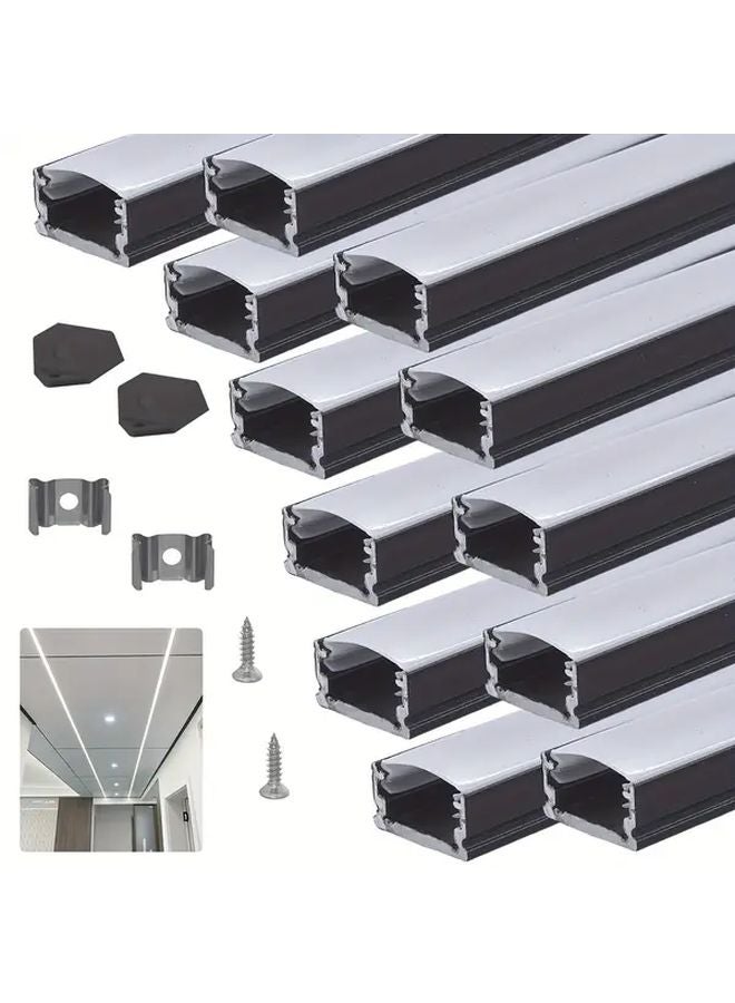 12pcs 100cm U Shape LED Aluminum Channel Diffuser Bar With PC Cover For LED Strip Light - Image 2