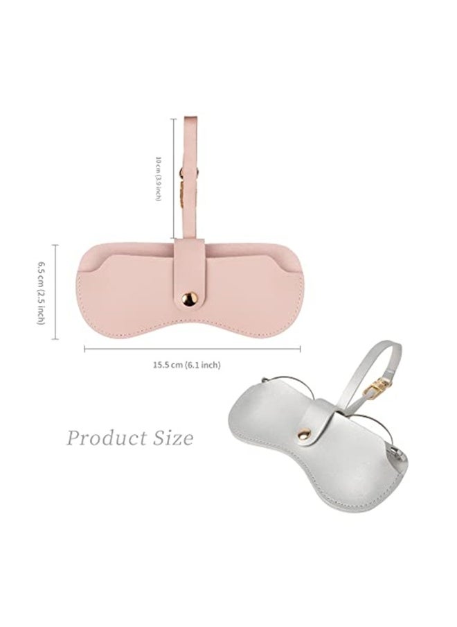 Generic 2 Pack Portable Slim Soft Leather Sunglasses Pouch, Storage  Leather Eyewear Sleeve for Women  - Image 2