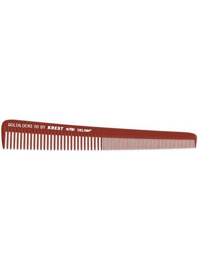 Krest Goldilocks 7.5" Burgundy Tapering Barber Comb 12 Ct - Image 1