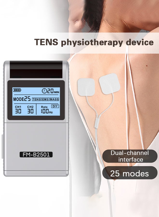 REMAX Rechargeable TENS Physiotherapy Device, 25 Modes EMS TENS Muscle Stimulator, 30 Intensity Levels, Low-Frequency Electronic Pulse Back, Body, Neck Massager For Muscle Relaxation, FDA Dual-Channel Adjustable Frequency - Image 5