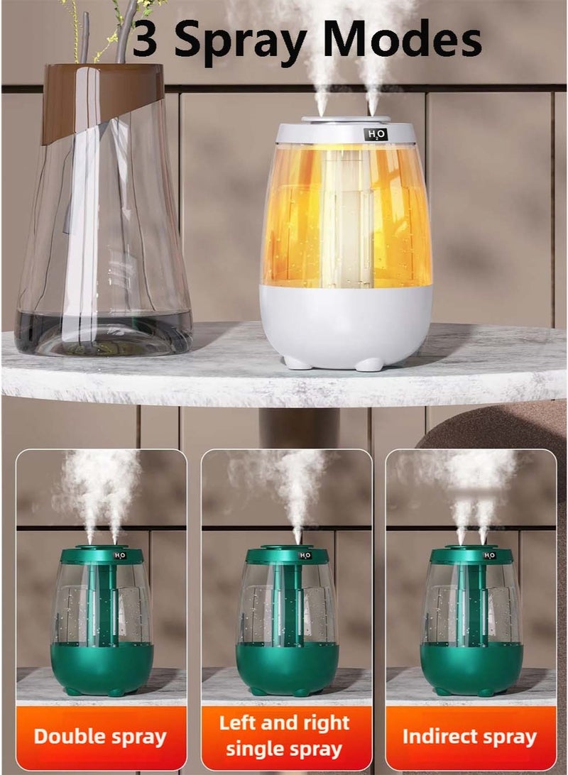 ZEPONOVA 3.2L humidifier with humidity display, large humidifier, 2 Nozzles and 3 adjustment modes, night light function, lasting 20 hours, Quiet - Image 3
