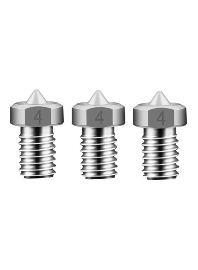 NIBEMINENT 3-Piece 3D Printer Nozzle Silver  - Image 1