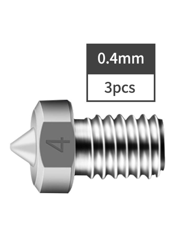 NIBEMINENT 3-Piece 3D Printer Nozzle Silver  - Image 2