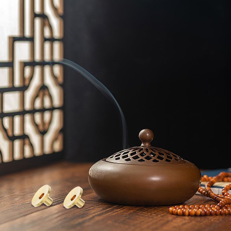 5 Pcs Copper Backflow Incense Cone Holder Aromatherapy Pedestal Stand Home Fragrance - Image 5