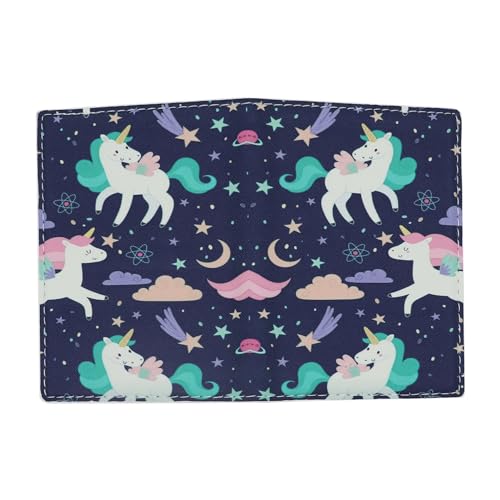 ZGMYC Cute Unicorn Passport Holder Cartoon PU Leather Travel Passport Cover Card Case Wallet for Kids Girls Women - Image 3