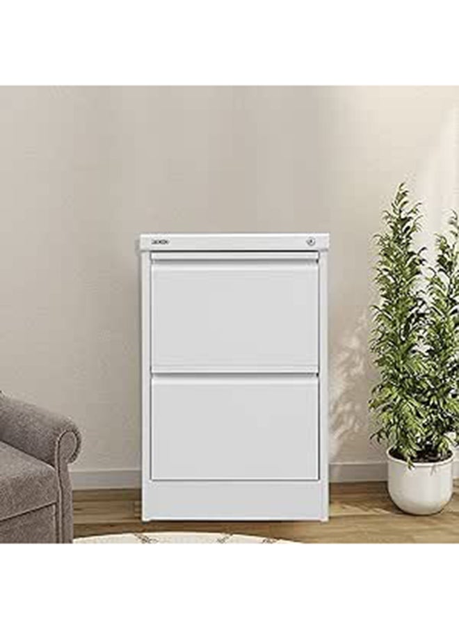 RIGID - Steel Curved 2 Drawers Filing Cabinet Grey 73x46.5x62cm - Image 1