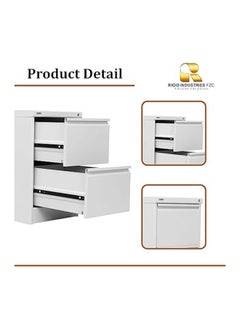 RIGID Steel Curved 2 Drawers Filing Cabinet Grey 73x46.5x62cm  - Image 4