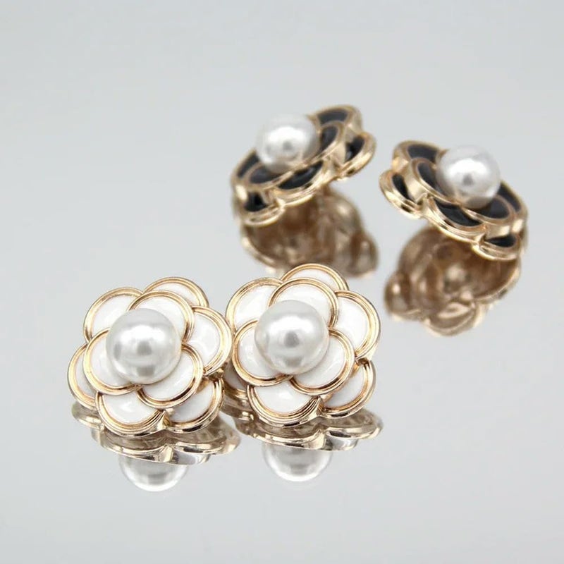 Metal Buttons, 25mm Fashion Flower Pearl Gold Metal for Garment Women Jacket Sweaters Decorative Handmade Sewing Accessories - Image 4