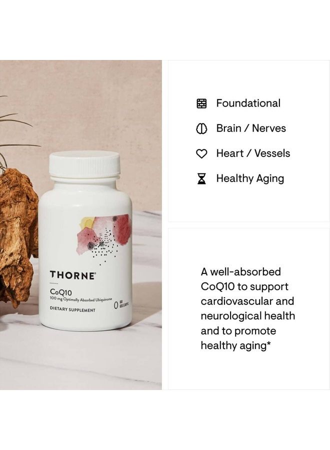 Thorne CoQ10 (سابقًا Q-Best 100) - 100 ملغ تم امتصاصه بشكل مثالي من يوبكوينون - مكمل غذائي خالي من الغلوتين لدعم صحة القلب ووظيفة الدماغ - 60 كبسولة جيلاتينية - Image 5