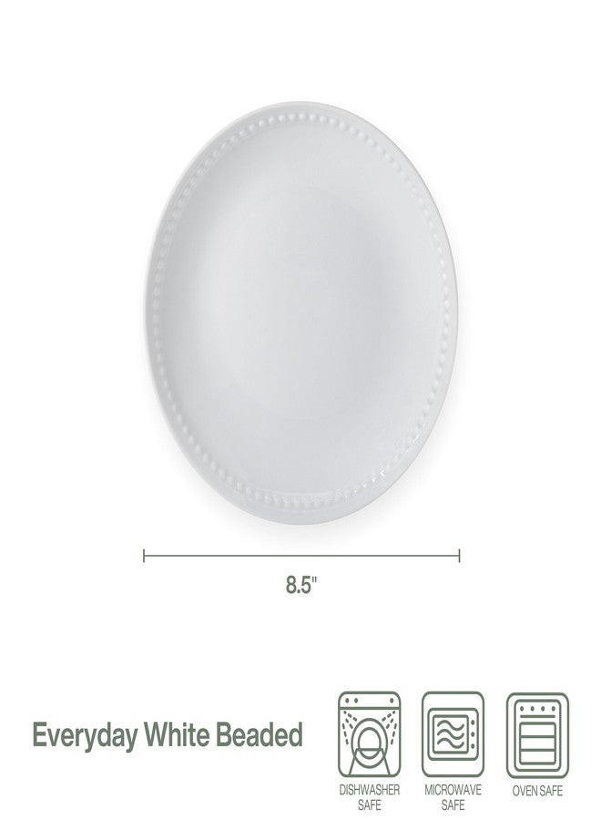 Everyday White طقم أطباق سلطة كوبيه من فيتز آند فلويد، أبيض يومي، مزين بالخرز، مكون من 4 قطع، 8.5 بوصة - Image 3