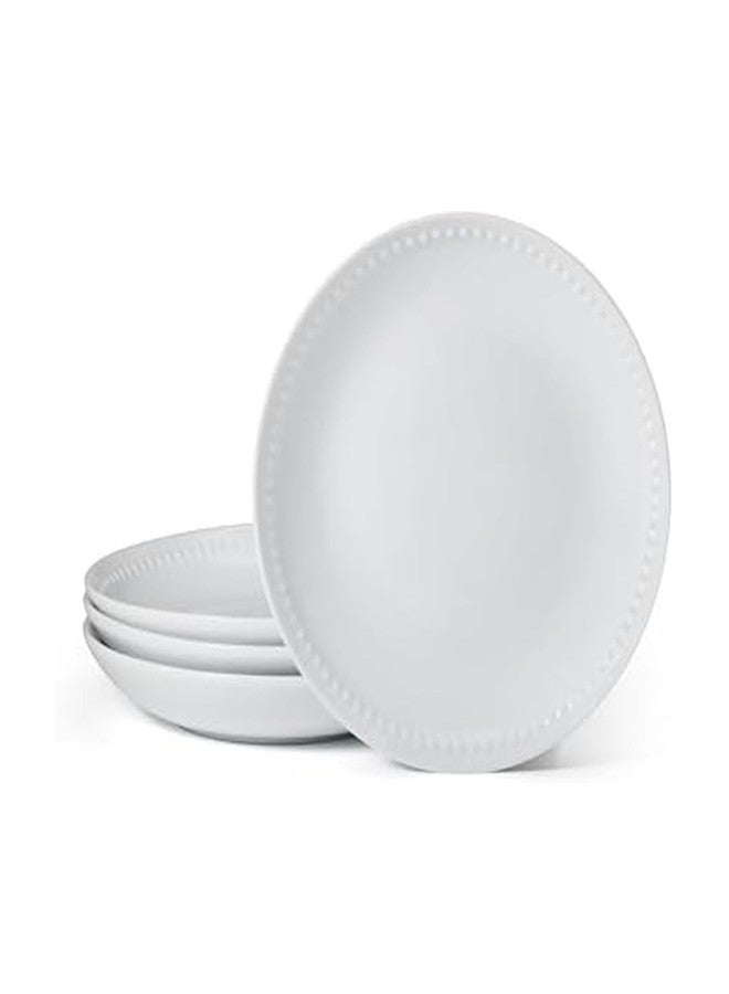 Everyday White طقم أطباق سلطة كوبيه من فيتز آند فلويد، أبيض يومي، مزين بالخرز، مكون من 4 قطع، 8.5 بوصة - Image 1
