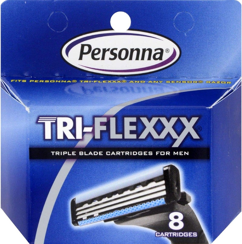 Personna Triflexxx Cartridges  For all Gillette Sensor and Personna Triflexxx Razors  8 Ea