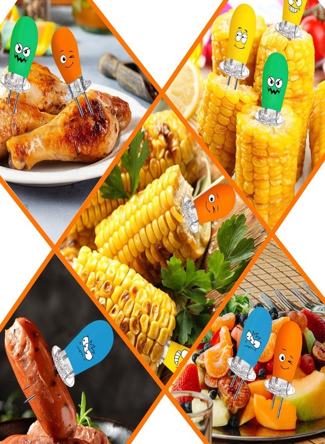AUGSUN Corn Holders, 10Pcs/5 Pairs Corn Cob Holders Sets, Funny Faces Stainless Steel Corn on The Cob Holders BBQ Fork Skewers for Home Cooking Parties Camping (Multicolor) - Image 5