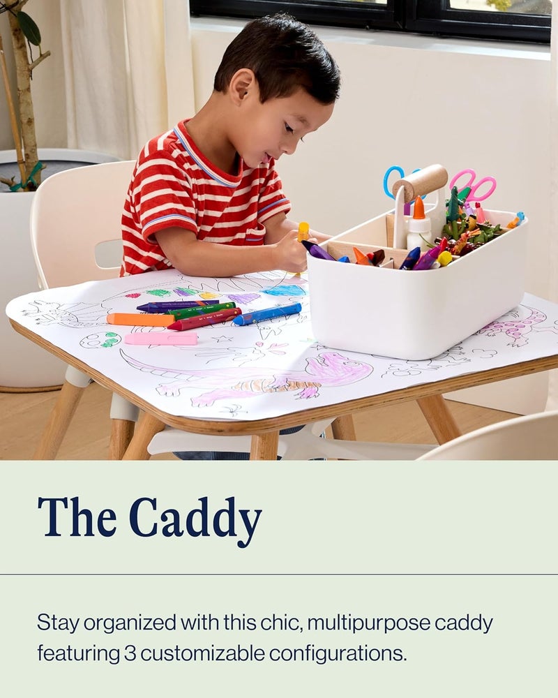 Lalo The Caddy - Multi-Purpose Storage Solution with Removable Dividers, Perfect as a Diaper Caddy, Bath Time Organizer & Art Caddy, BPA-Free, Multiple Compartments - Sage - Image 2