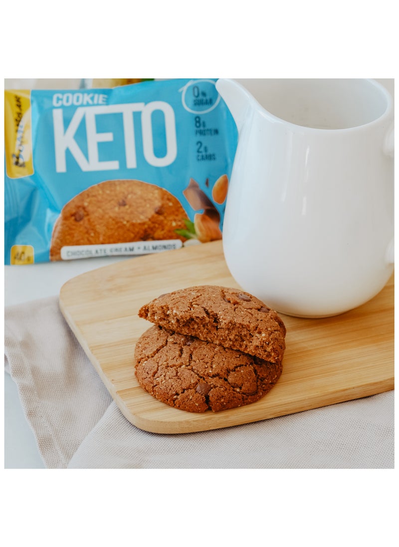 BOMBBAR - Keto Cookies with Chocolate Cream and Almonds 12x40g - Image 1