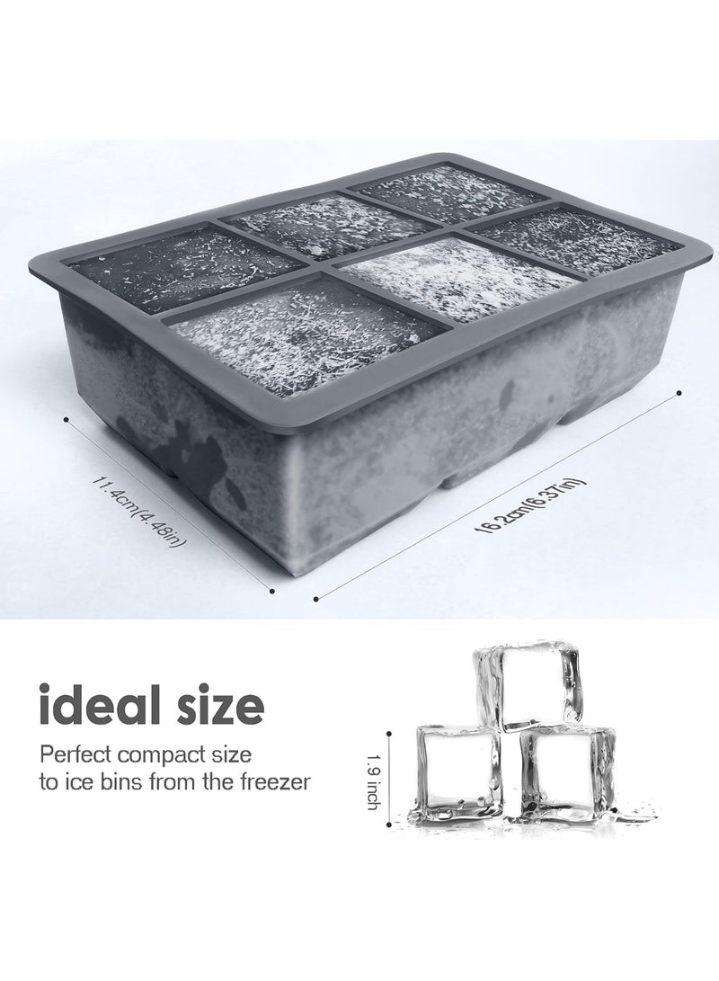 Meetion Silicone Ice Cube Trays 3 Pack - Large Size Silicone Ice Cube Molds with Leak Proof Removable Lid Square Ice Cube Tray And BPA Free for Cocktail,Whiskey, Stackable Flexible Ice - Image 3