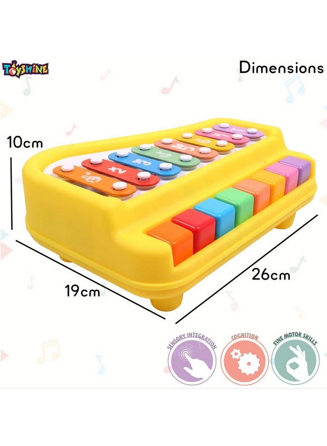 Toyshine 2 in 1 Baby Piano Xylophone Toy for Toddlers 1-3 Years Old, 8 Multicolored Key Keyboard Xylophone Piano, Preschool Educational Musical Learning Toy - Multicolor, Without Sticks (D-Lite) - Image 5