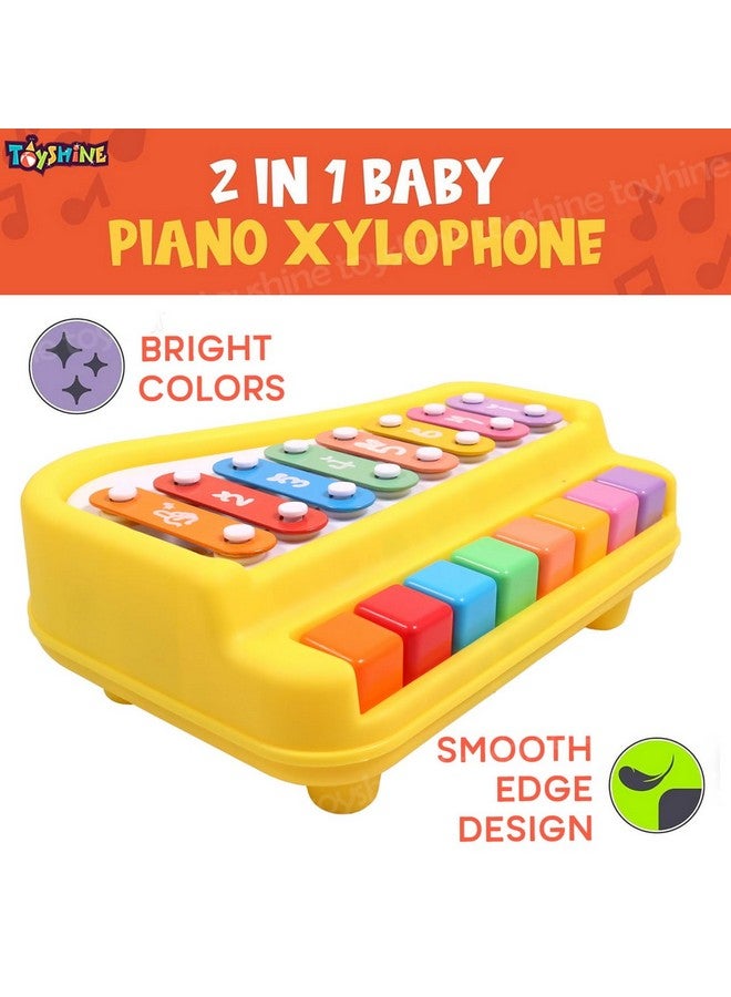 Toyshine 2 in 1 Baby Piano Xylophone Toy for Toddlers 1-3 Years Old, 8 Multicolored Key Keyboard Xylophone Piano, Preschool Educational Musical Learning Toy - Multicolor, Without Sticks (D-Lite) - Image 2