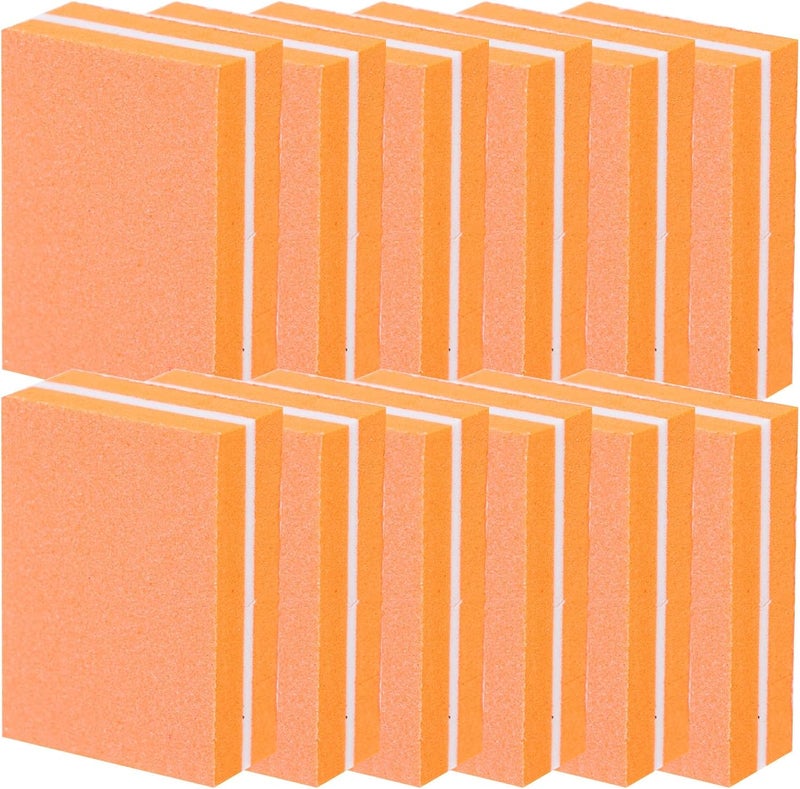 Uonlytech 20pcs Orange Mini Nail Files Nail Buffing Blocks Handheld Trimming Tools Manicure Accessories for Home and Expert Use - Image 1