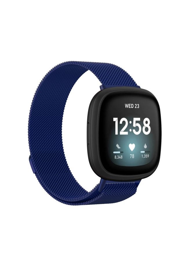 Generic - Replacement Strap For Fitbit Versa 3 Milanese Watch Band, Size:S 202mm Blue - Image 1