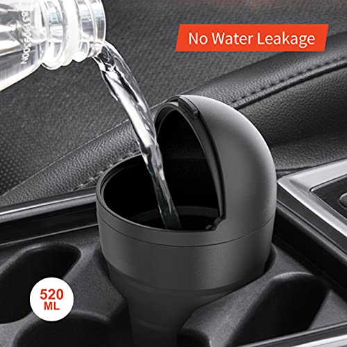 TANTRA Black Car Dustbin Small - All Cars Accessories, Car Trash Bins with Lid, Perfect Size Fits Car Cup Holder in Console Or Door - Discreet Trash Management for Your Car, Black(Plastic, Open-Top) - Image 5