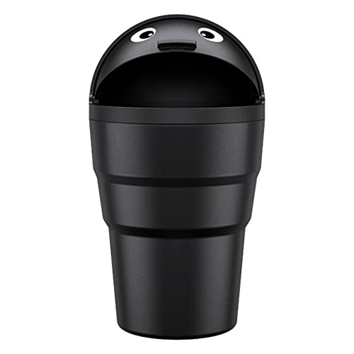 TANTRA Black Car Dustbin Small - All Cars Accessories, Car Trash Bins with Lid, Perfect Size Fits Car Cup Holder in Console Or Door - Discreet Trash Management for Your Car, Black(Plastic, Open-Top) - Image 1