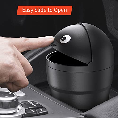 TANTRA Black Car Dustbin Small - All Cars Accessories, Car Trash Bins with Lid, Perfect Size Fits Car Cup Holder in Console Or Door - Discreet Trash Management for Your Car, Black(Plastic, Open-Top) - Image 2