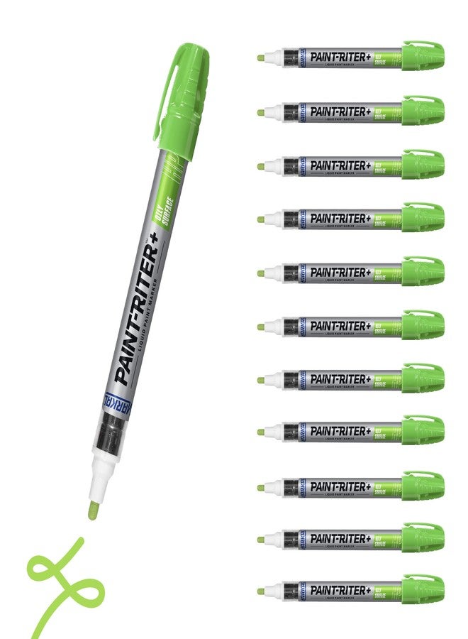 Markal 96970 Paint-Riter+ Oily Surface Liquid Paint Marker, Versatile Surface Compatibility, Bold Mark Size 1.8", Light Green 12-Pack - Image 1