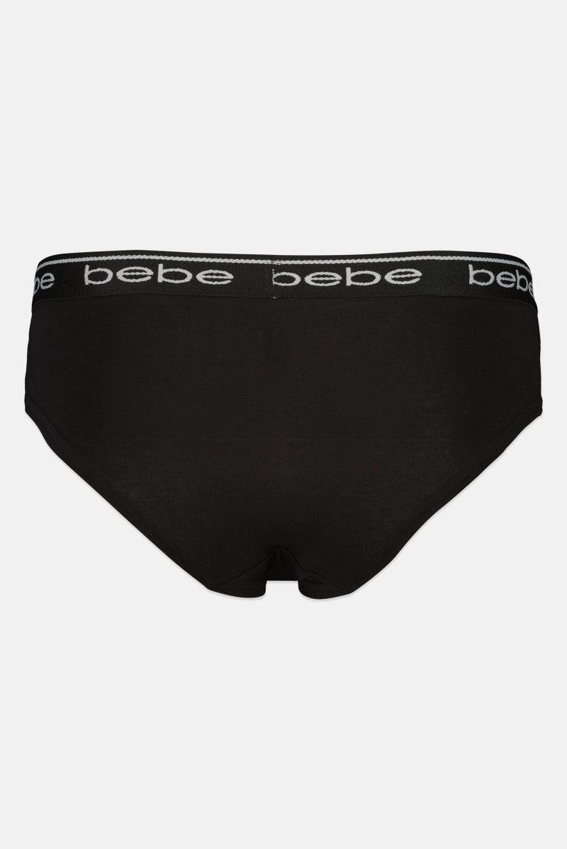 bebe سراويل داخلية نسائية 3 قطع بشعار العلامة التجارية، متعددة الألوان - Image 5